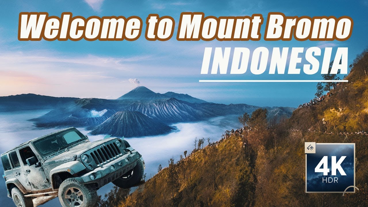 Walking Tour 4K | Go to Mount Bromo using a Jeep, you can get a great natural view of sunrise !!!!