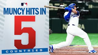 Max Muncy has a hit in FIVE DIFFERENT COUNTRIES (4th player in MLB history!)