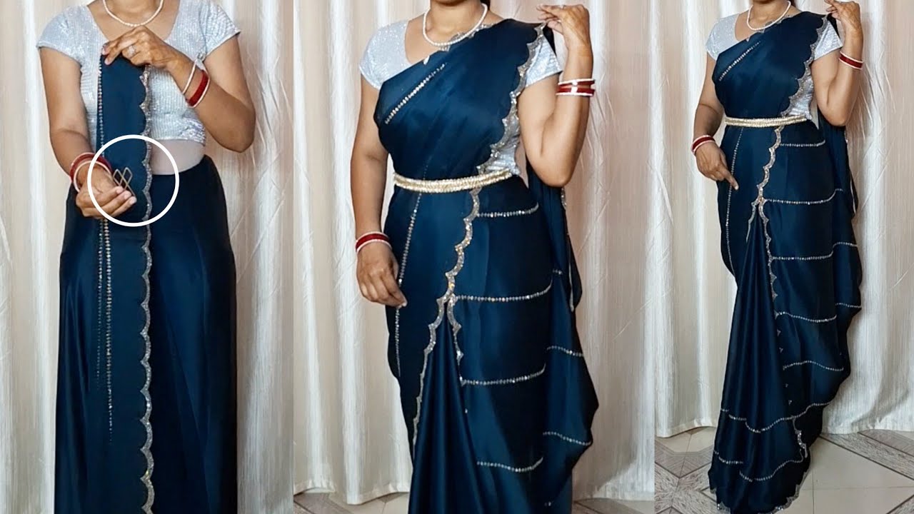 🫰🏻New Style Saree Draping Tutorial For Party & Functions//Step by Step Guide For New Beginners