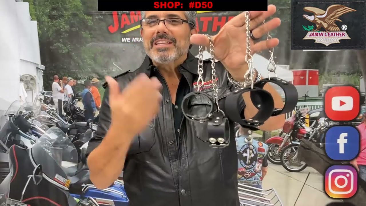 6 PC Leather Wristlet Cuffs and Chains Set #D506SET – Jamin Leather®