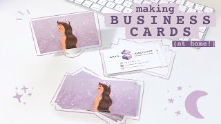 art studio vlog #2 | how to make business cards at home (using procreate & photoshop guides) 💌