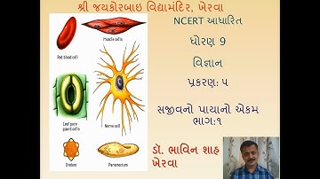 ભાગ-1/ધોરણ 9/ વિજ્ઞાન/ 5.સજીવનો પાયાનો એકમ