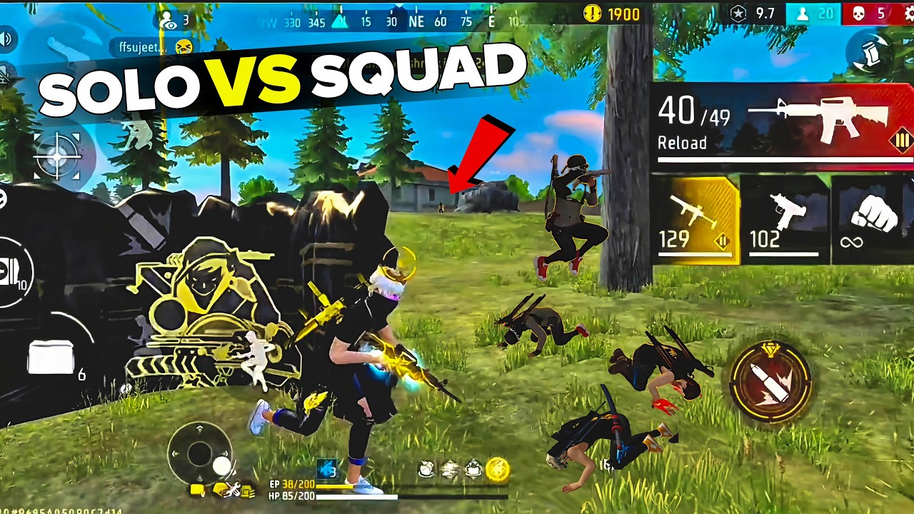 Solo vs Squad ☠️ BR Rank Match Gameplay highlights 