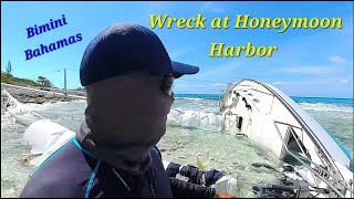 Sailboat Wreck at Honeymoon Harbor Bimini Bahamas it could happen to any Captain