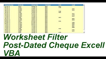 Display Post Dated Cheque Transaction In Userform Excell VBA
