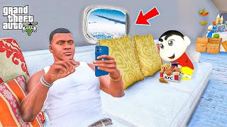 Shin Chan & Franklin Biggest Richest Plane House Experience Ever in Gta 5 in Telugu