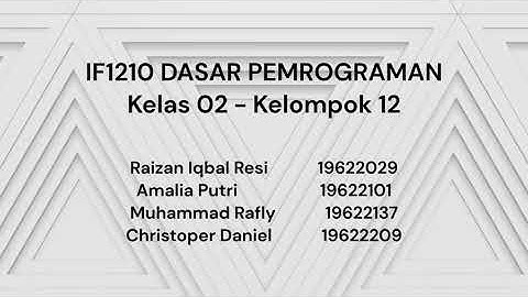 Video Demo Tugas Besar IF1210 Dasar Pemrograman | Kelas 02 - Kelompok 12