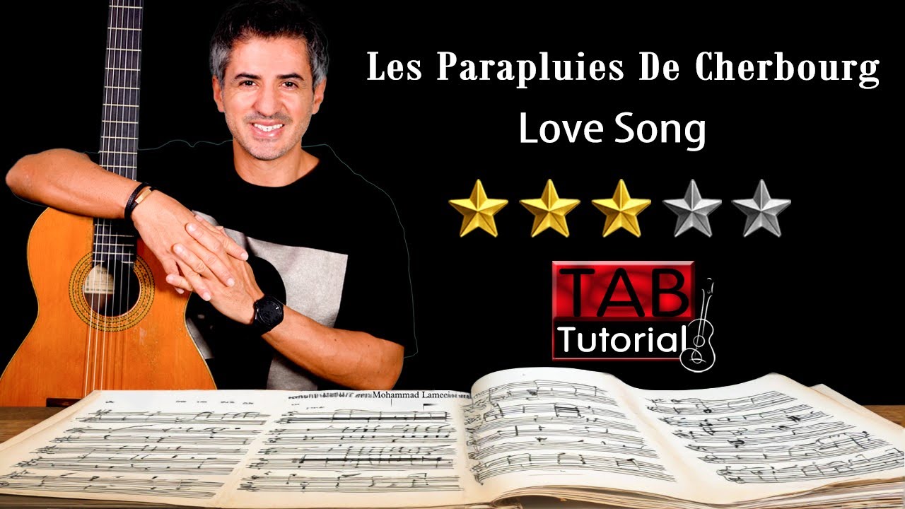 Les Parapluies De Cherbourg Classical Guitar Tutorial + Sheet and Tab fingerstyle YouTube