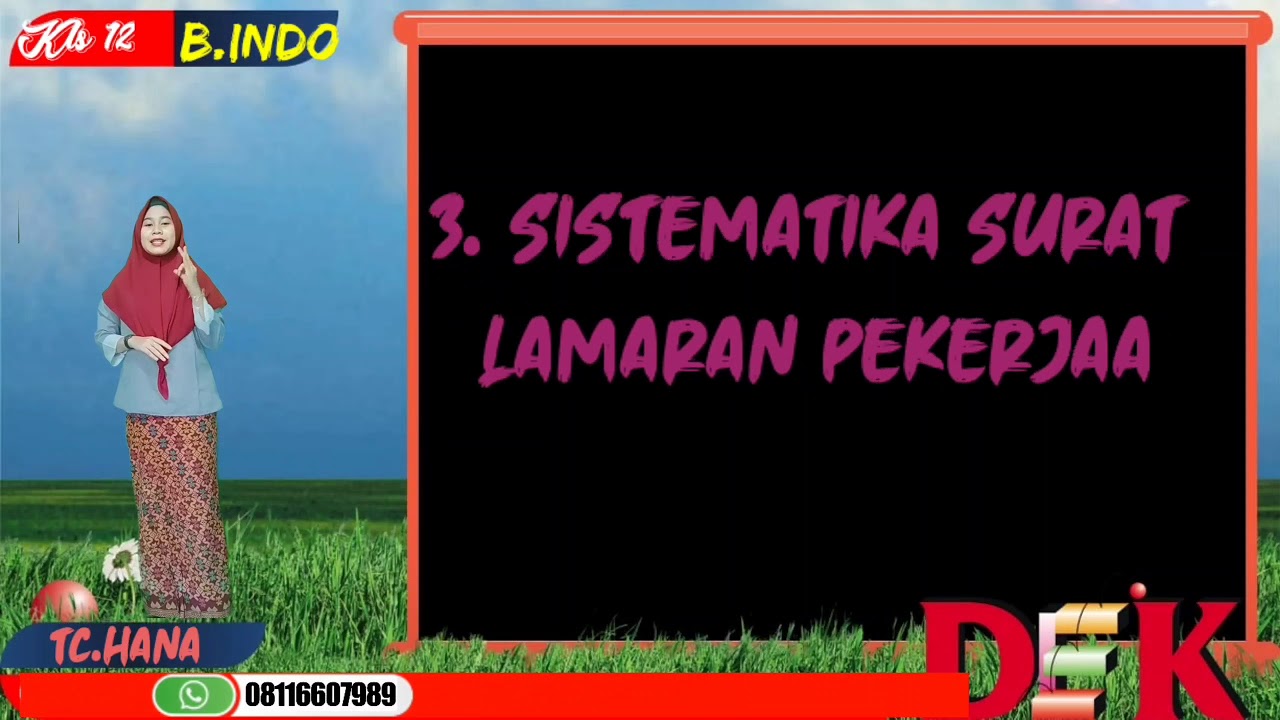 Materi Bahasa Indonesia ~ Kelas 12 ~ Surat lamaran Pekerjaan 