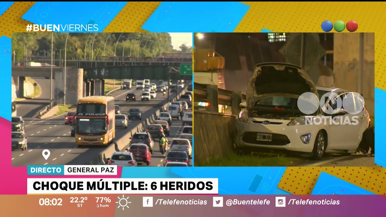 Choque múltiple en la General Paz – Buen Telefe buenos aires palermo