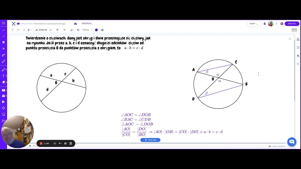 Twierdzenie o cięciwach okręgu