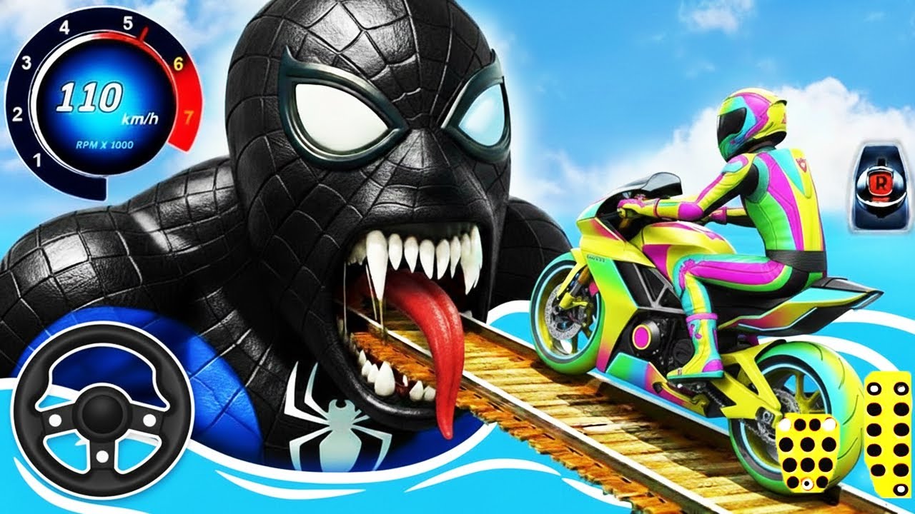 Extreme Motocross Dirt Bike Race - Superhero Impossible GT Racing 3D Game - Android Gameplay