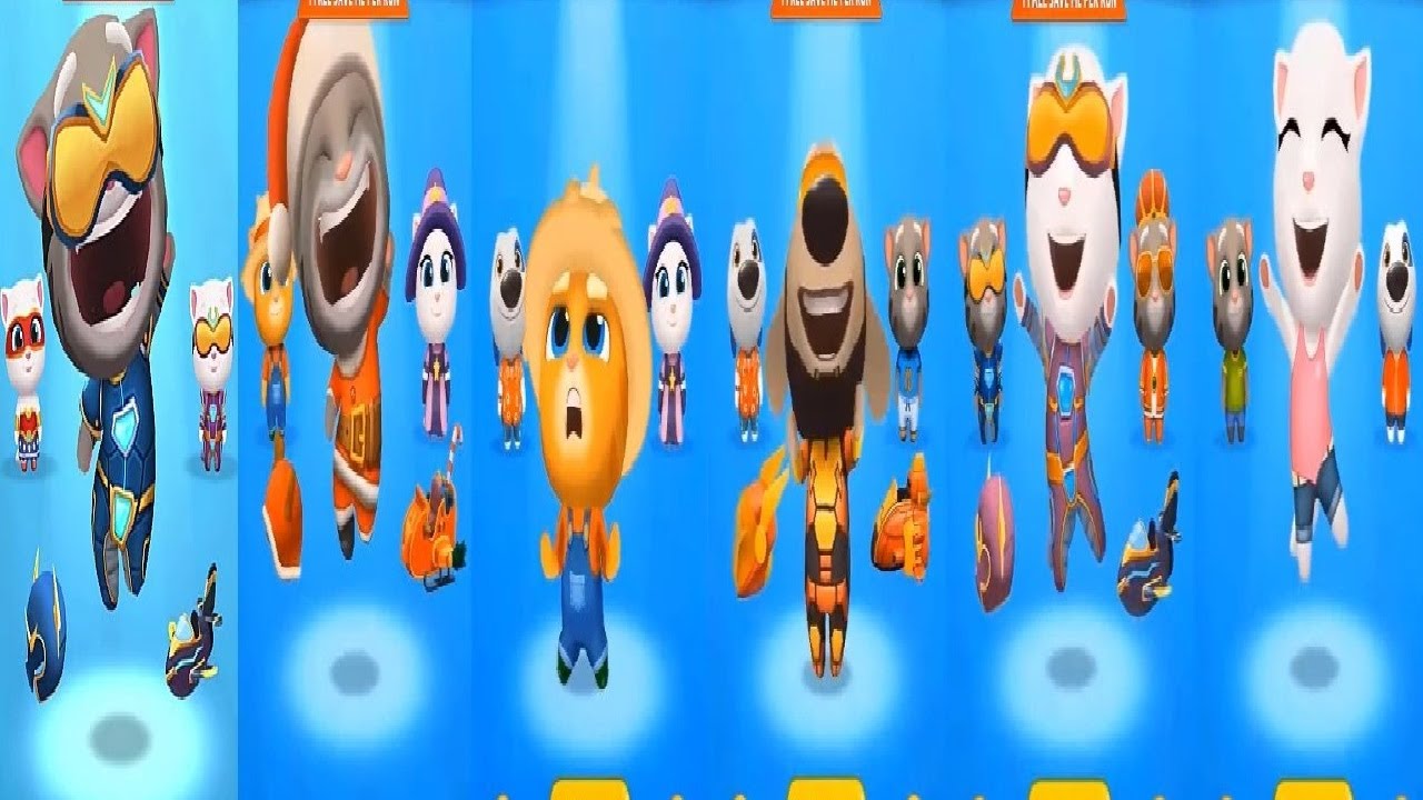 Talking Tom Gold Run 2X Speed Hyper Tom VS SANTA TOM FARMER GINGER IRON BEN Cyber Angela  Boss Fight