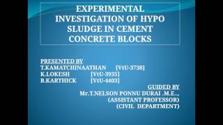 Experimental investigation of hypo sludge as partial replacement of cement in concrete blocks