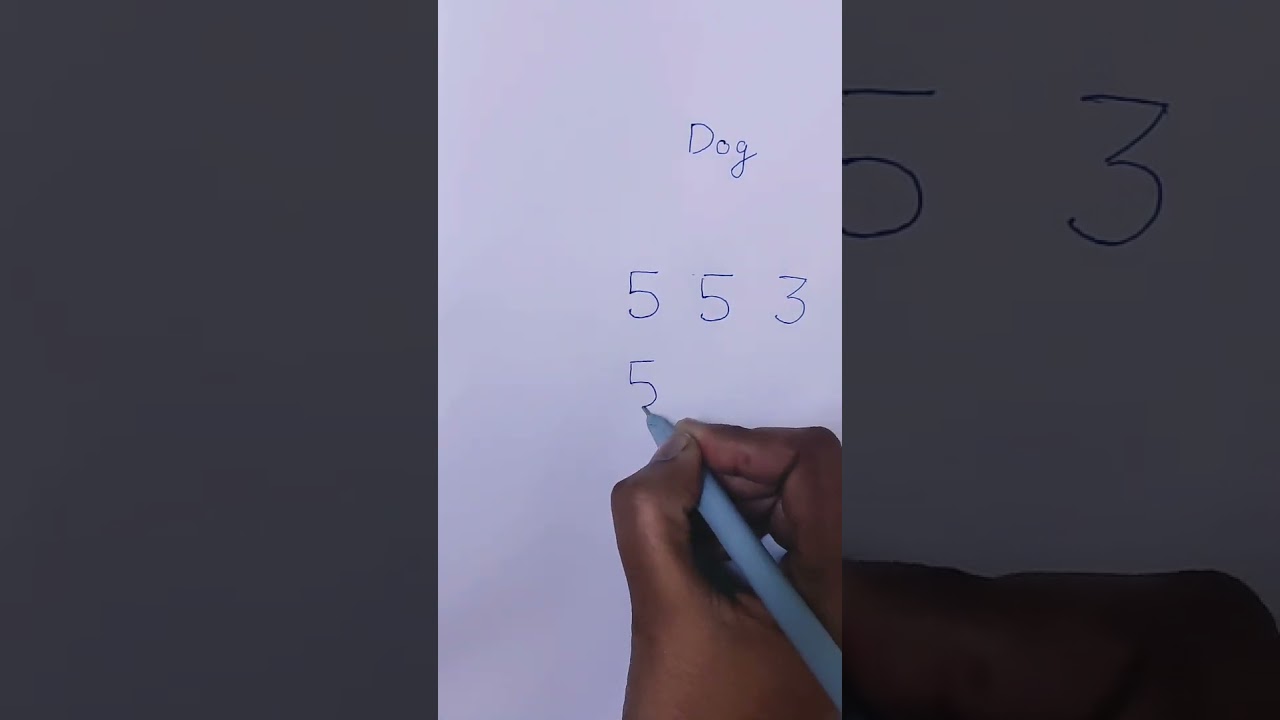 simple 90's kids dog drawing with numbers 🐶🐶🐶
