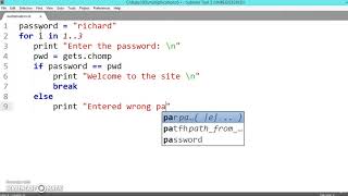 107 Learn python and ruby programming:- Password example