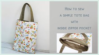 Fabric bag with pockets and zippers 