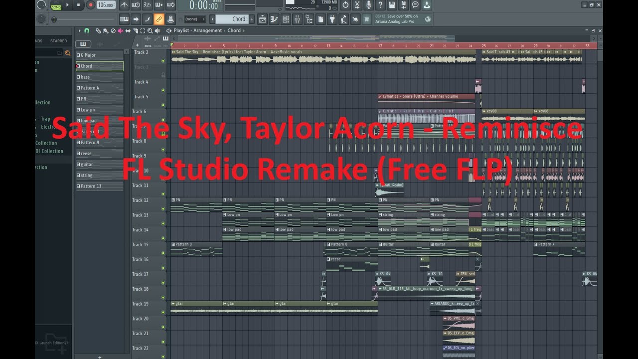 FL Studio - Future Bass FLP,  Said The Sky, Taylor Acorn - Reminisce Remake [FLP]