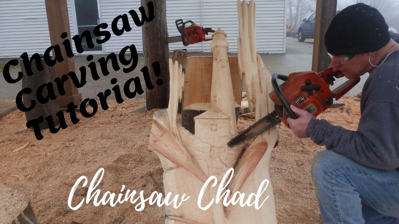 Chainsaw Carving A Lighthouse Wood Carving Tutorial YouTube