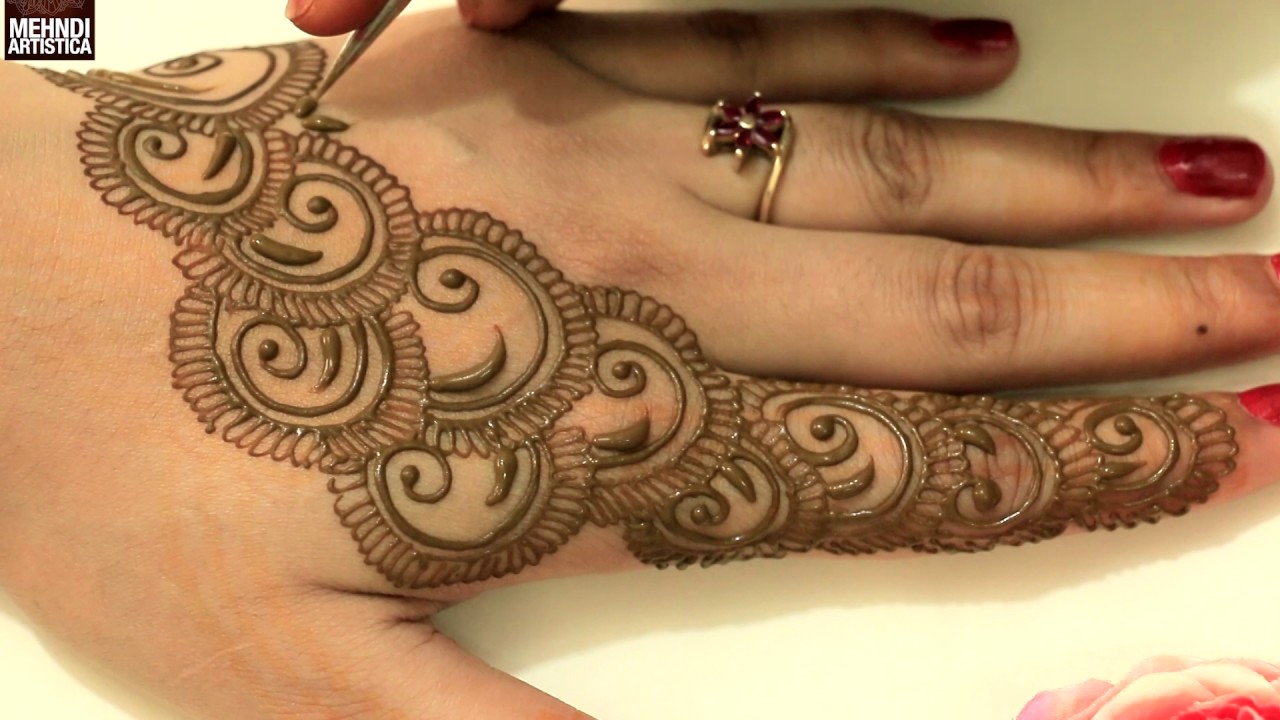 Semi Circular Easy Simple Beautiful Henna Mehndi Designs Trendy