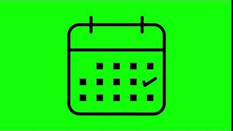 Animated Business Calendar Icon on Green Screen With Pop-up Sound