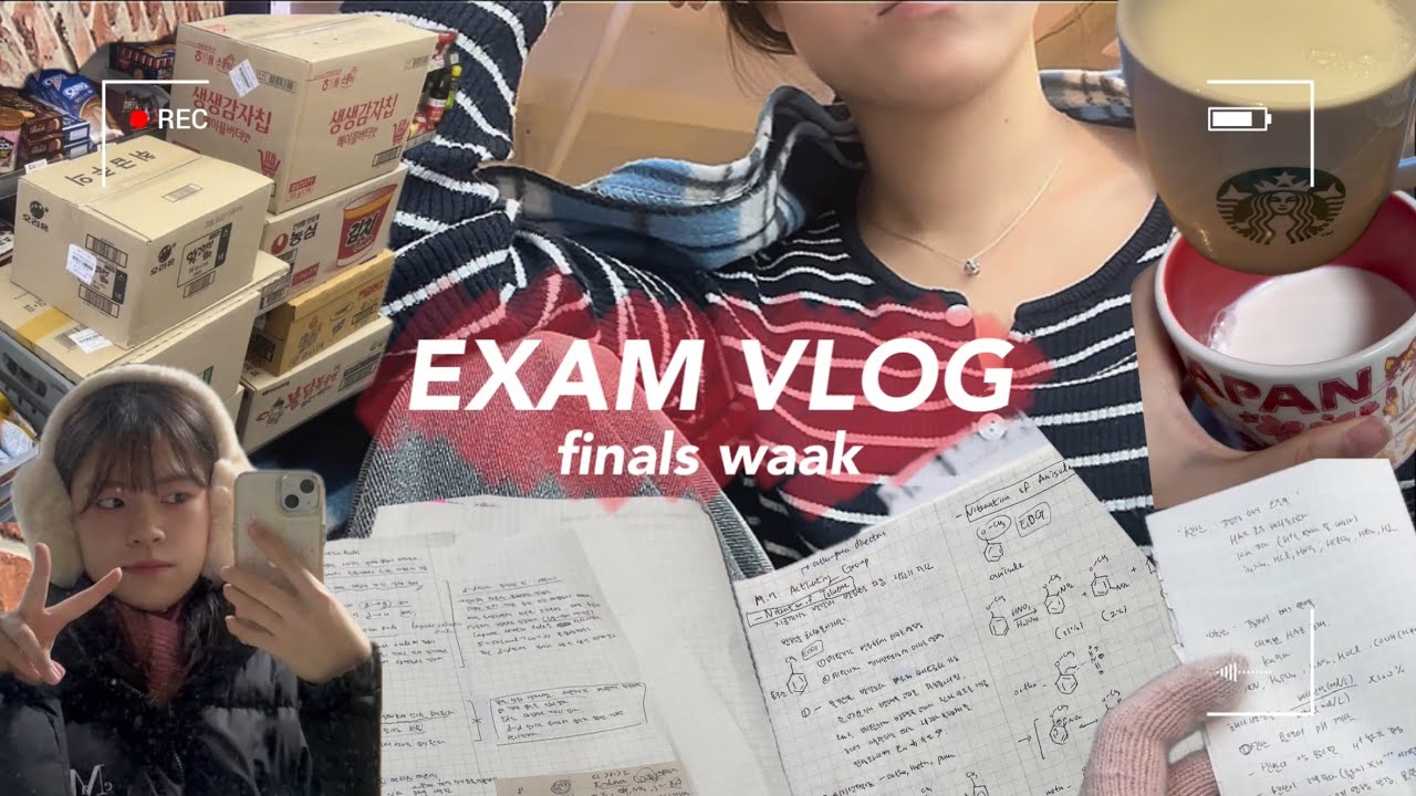 vlog l 시험 4개 보는 주 l 밤 새면서 공부하기 l 면역력 챙기기 l 화나는 알바 썰 l 공부하는 데 돈 아끼지 말기,,,🙂‍↕️ l 종강했다!