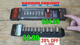 Socket Comparison Harbor Freight ICON vs Pittsburgh Pro