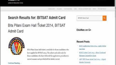 Download BITSAT Admit Card