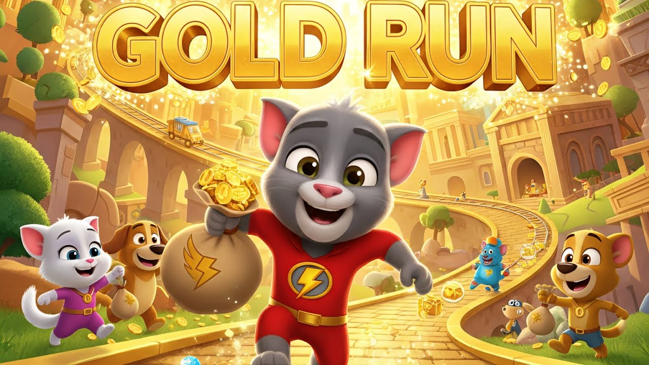 Running, Jumping & Collecting Gold in Talking Tom Gold Run! - YouTube