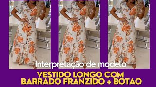 Diy - VESTIDO LONGO FRANZIDO COM MANGA - MODELAGEM | VIVIANE PRATES