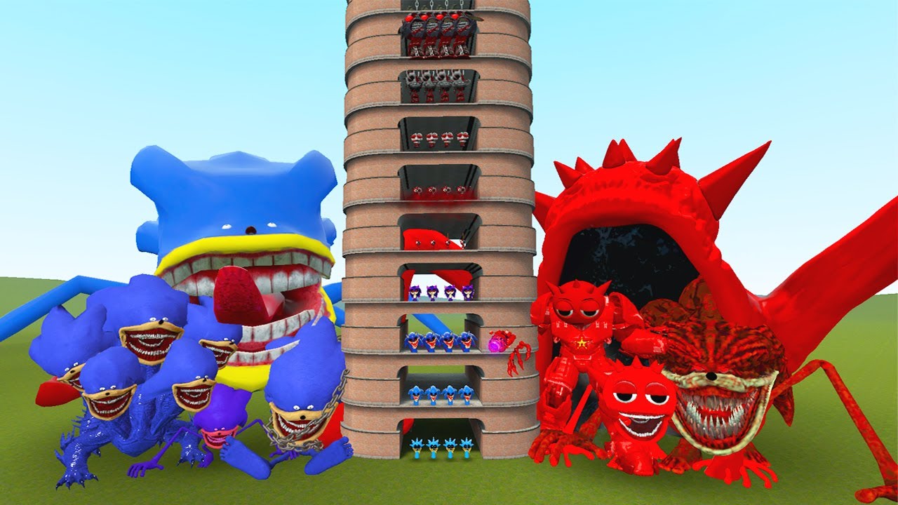 TALLGRASS LITTLE TO BIG ALL SANIC TOPES VS ALLRADDY SPRUNKI FAMILY PHASES 1 - 10 in GMod !!