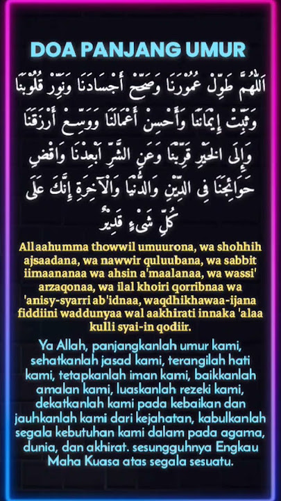 DOA AGAR PANJANG UMUR