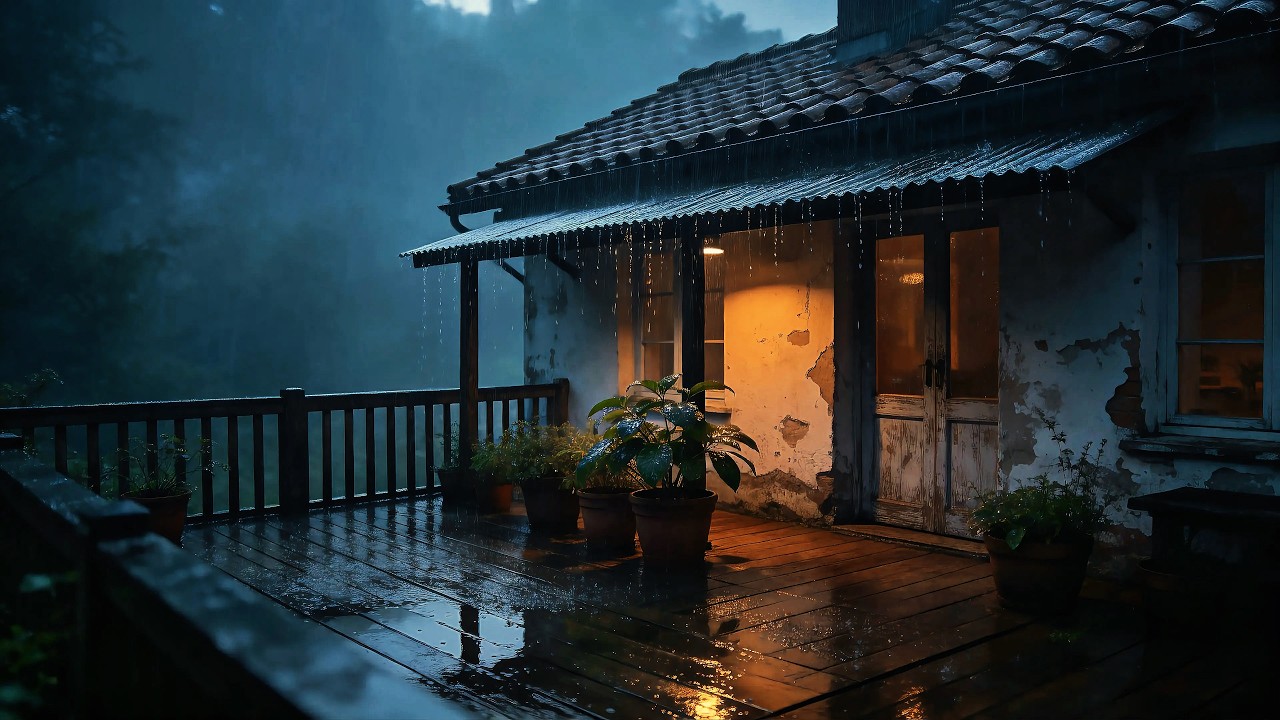 Gentle Night Rain Sounds for Deep Sleep 🌙 3 Hours Calm Rain Ambience (No Ads)