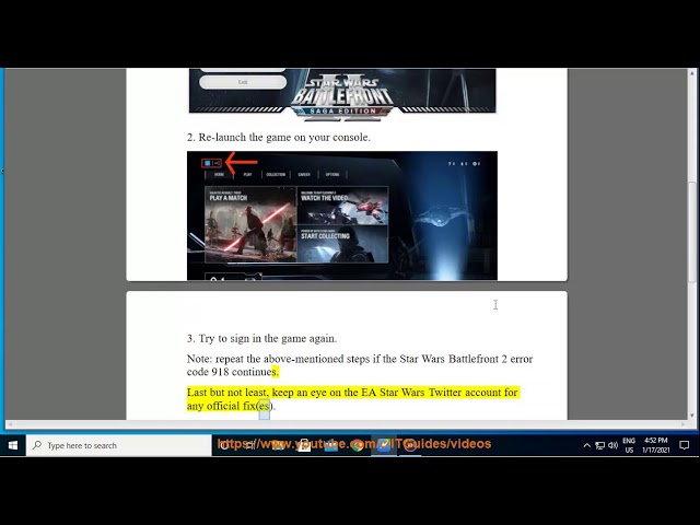 В STAR WARS: Squadrons вылетает ошибка 918