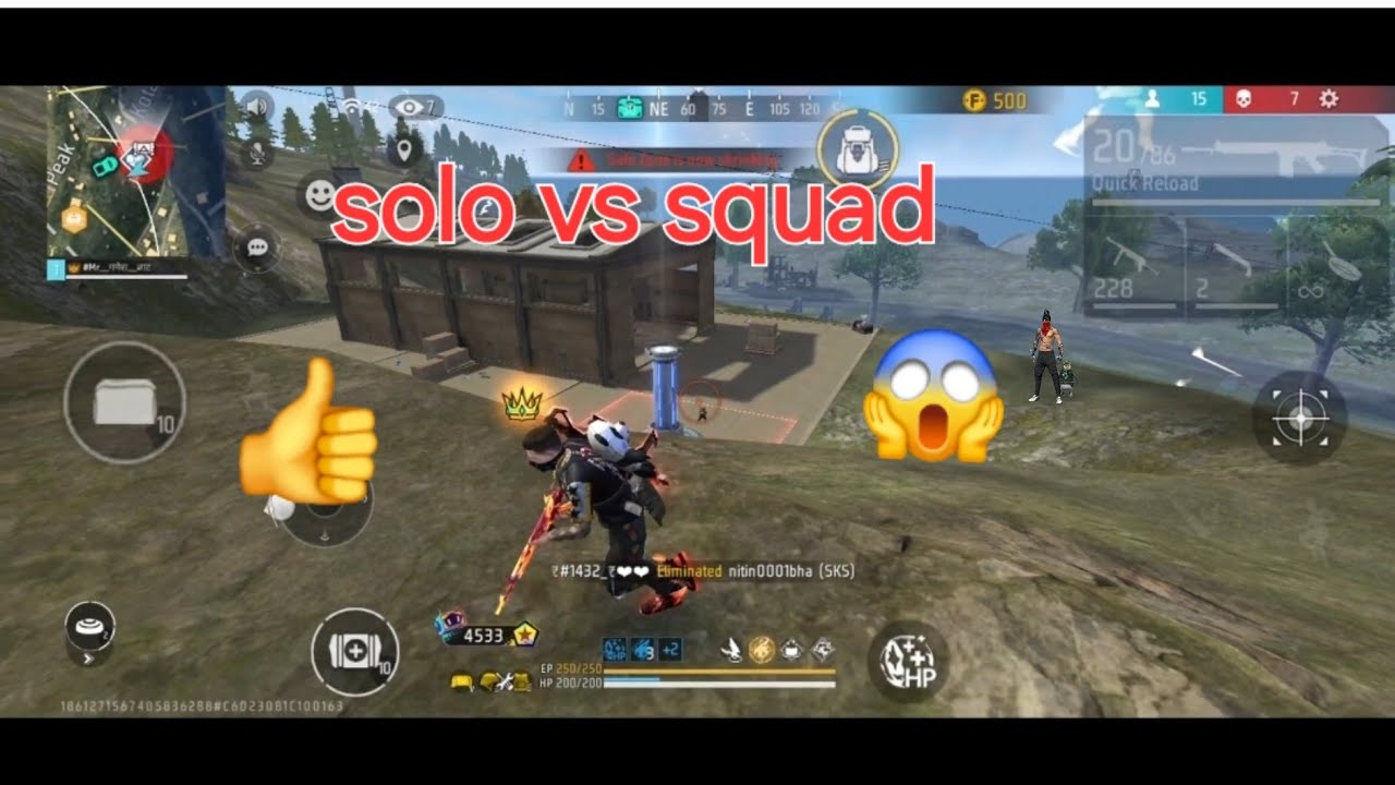 solo vs squad game play 😱 game video - YouTube