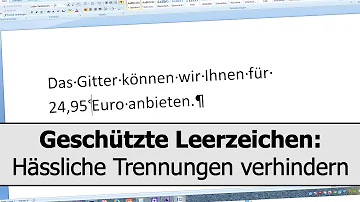 Wie setze ich ein geschütztes Leerzeichen in Word?