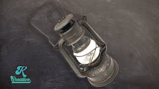 Rusty old German Oil Lamp Restoration