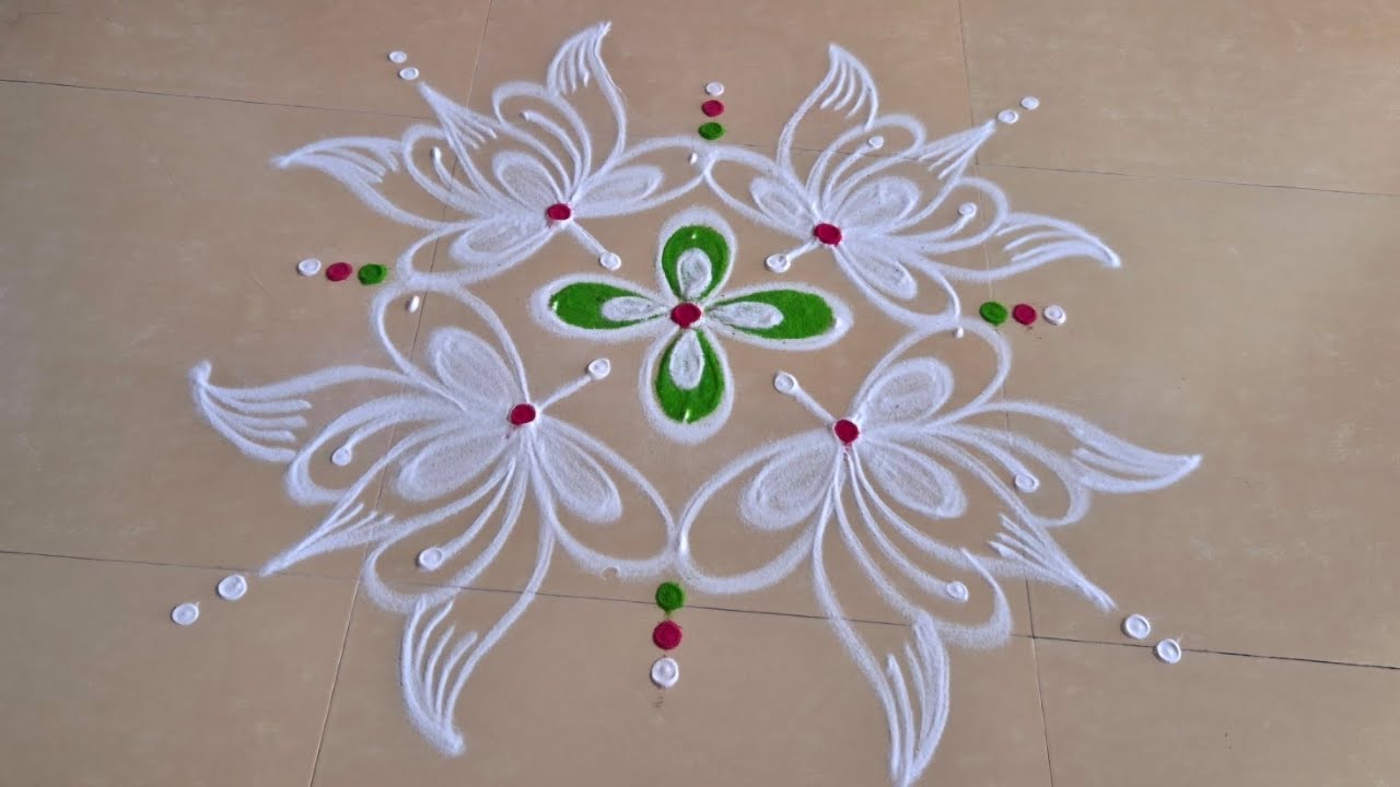 #Saraswati pooja rangoli (5-1)/#Aayutha pooja rangoli/Friday rangoli designs