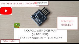 RickRoll Anyone With Digispark (1$BadUsb) - Play any YT video - Simple Tutorial | HOXFRAMEWORK