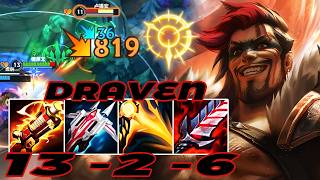 New Patch 7.1 - Penta Kill 😱😱WILD RIFT DRAVEN ADC GAMEPLAY | 19 -1 -5 MVP | DRAVEN BUILD RUNES