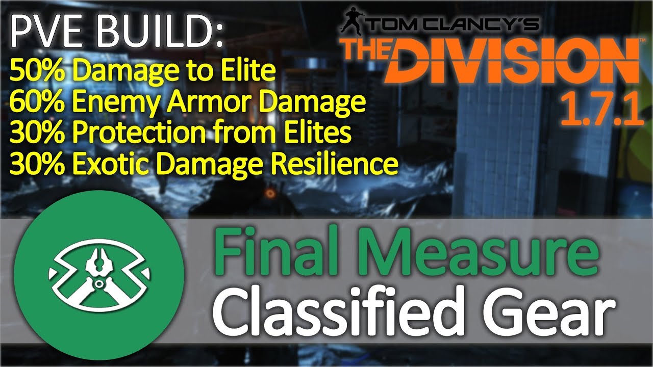 The Division - PVE - Final Measure Classified Gear Set - 1.7.1