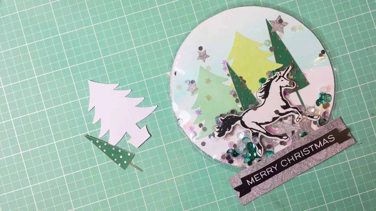 December Daily 2017 Snow Globe Shaker Pocket // Holiday Card Tutorial watercolor brands