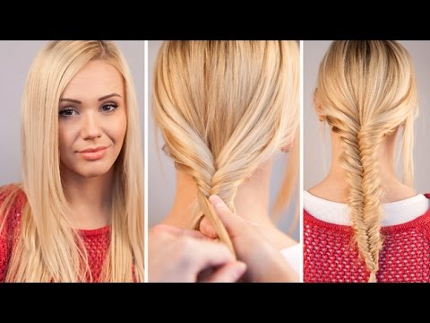 Hairstyles for long hair tutorial 4 Strand with Fishtail Braid  YouTube