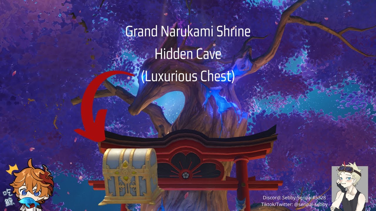 Hidden cave in Grand Narukami Shrine. (Luxurious Chest) - YouTube