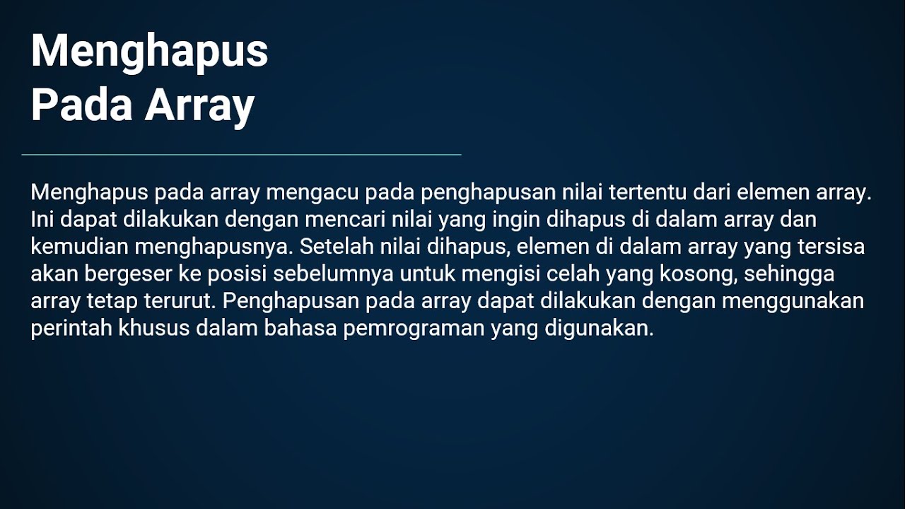 Menghapus Array Pada Python(2206025) - YouTube