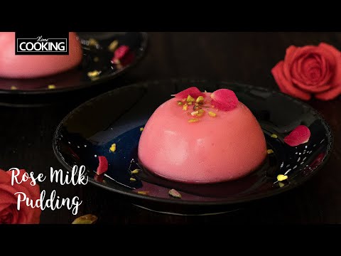 Rose Milk Pudding | No Bake Eggless Milk Pudding | Easy Dessert Recipes at Home | Pudding Recipe