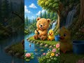 Bear and Duck fishing cartoon | kids videos |#shorts #kidsvideo