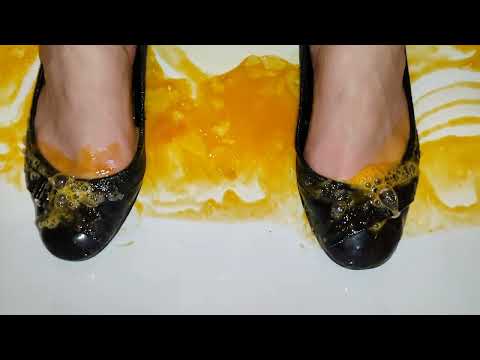 Kate is crushing egg in flats