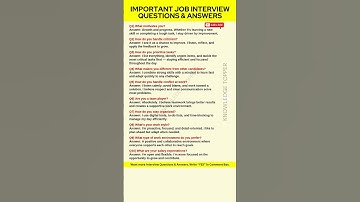 10 Most Important Job Interview Questions and Answers