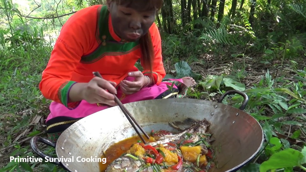 Natural life with Primitive cuisine - Freaky Eaters - Yummy cooking fish with primitive kitchen